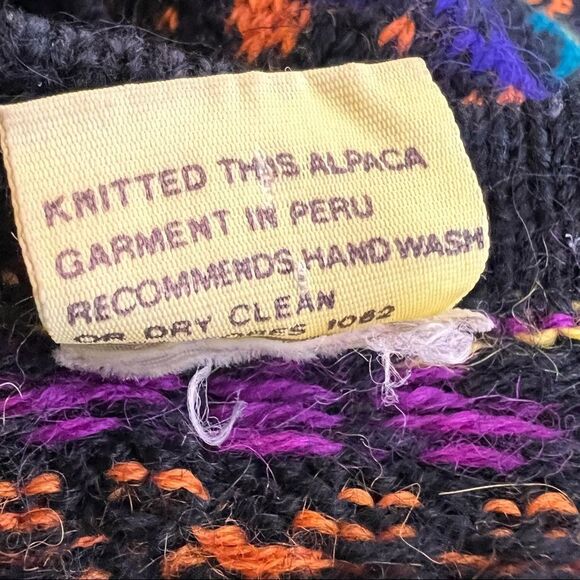 Vintage Peadys Rainbow Alpaca Wool Cardigan Sweater - Picture 11 of 12